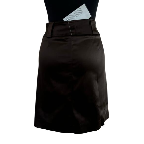 Cache Expresso Satin Evening Day Skirt New Tab Belt Loop Front Pocket NWT $118 - Picture 7 of 7